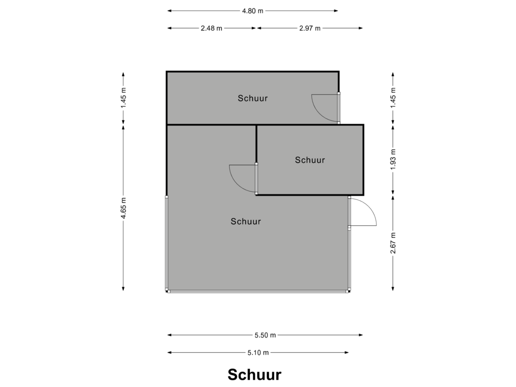 View floorplan of Schuur of Oudeweg 89