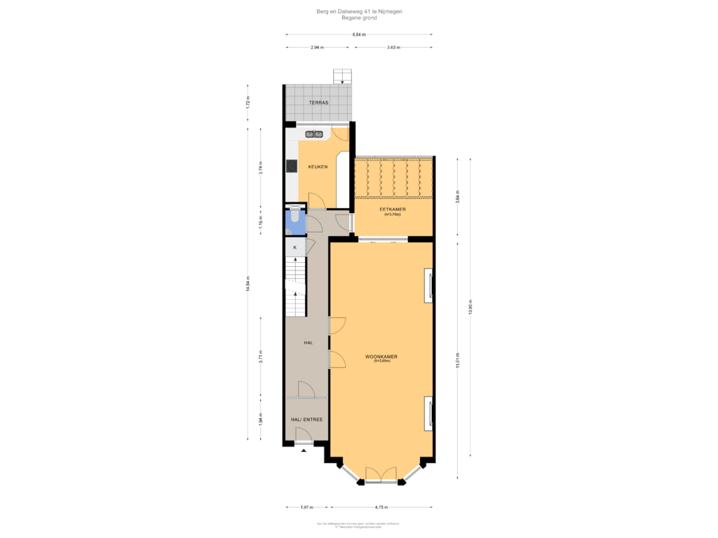 Bekijk plattegrond van Begane grond van Berg en Dalseweg 41