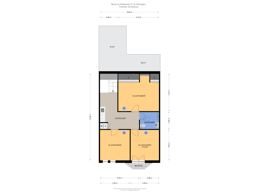 Bekijk plattegrond van Tweede verdieping van Berg en Dalseweg 41