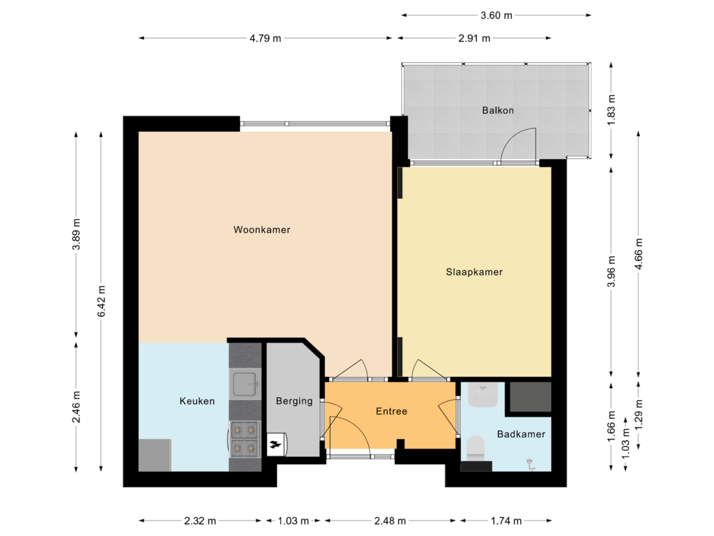 Bekijk plattegrond van Appartement van Spaarndamseweg 386-0009