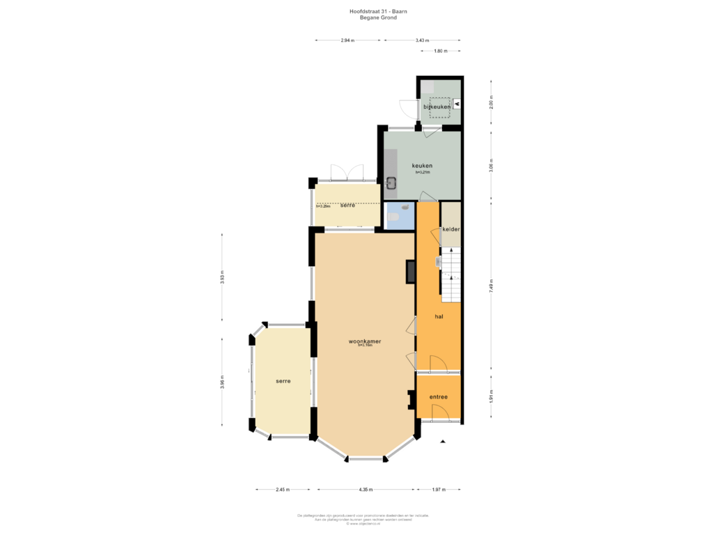 View floorplan of BEGANE GROND of Hoofdstraat 31