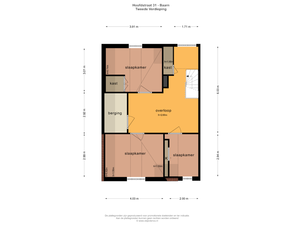 View floorplan of TVEEDE VERDIEPING of Hoofdstraat 31