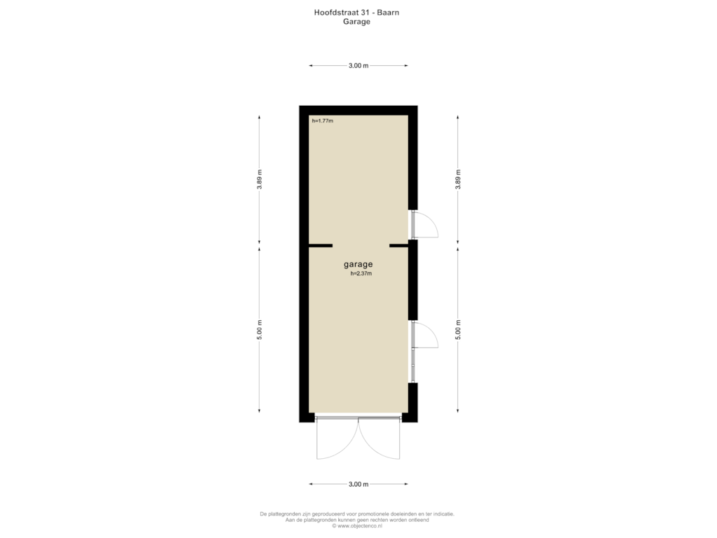 View floorplan of GARAGE of Hoofdstraat 31