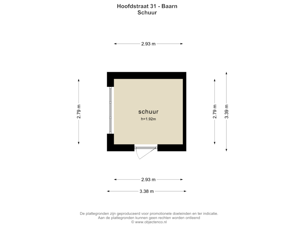 View floorplan of SCHUUR of Hoofdstraat 31