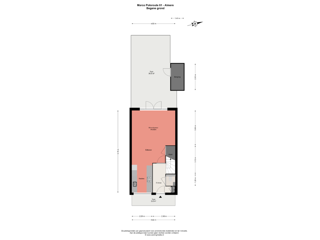 Bekijk plattegrond van Begane grond van Marco Poloroute 61