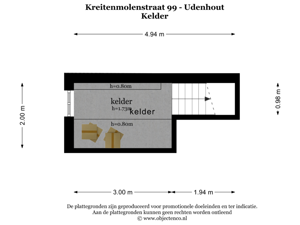 Bekijk plattegrond van KELDER van Kreitenmolenstraat 99