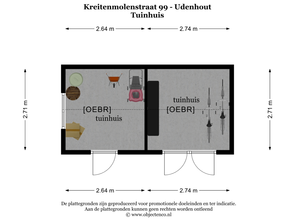 Bekijk plattegrond van TUINHUIS van Kreitenmolenstraat 99