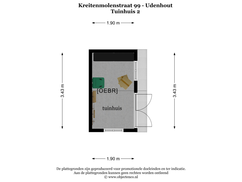 Bekijk plattegrond van TUINHUIS 2 van Kreitenmolenstraat 99