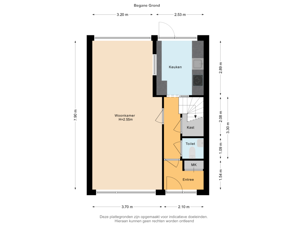 Bekijk plattegrond van Begane Grond van Willem de Zwijgerlaan 4