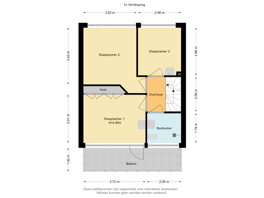 Bekijk plattegrond van 1e Verdieping van Willem de Zwijgerlaan 4