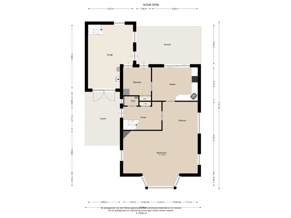 Bekijk plattegrond van Begane grond van Nijverheidsstraat 8