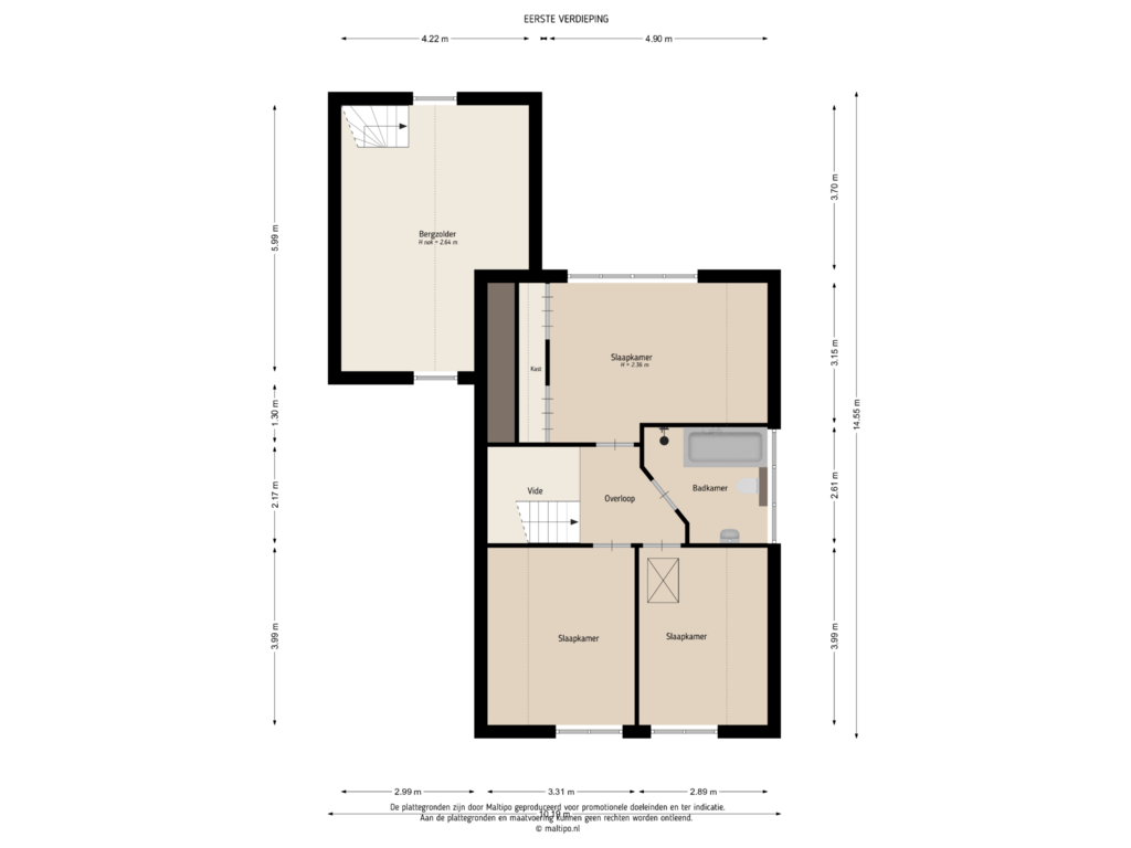 Bekijk plattegrond van Eerste verdieping van Nijverheidsstraat 8