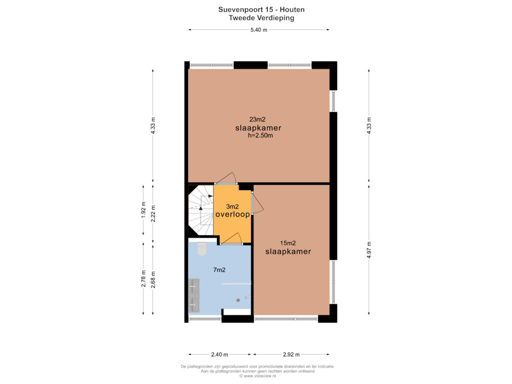 Bekijk plattegrond van TWEEDE VERDIEPING van Suevenpoort 15