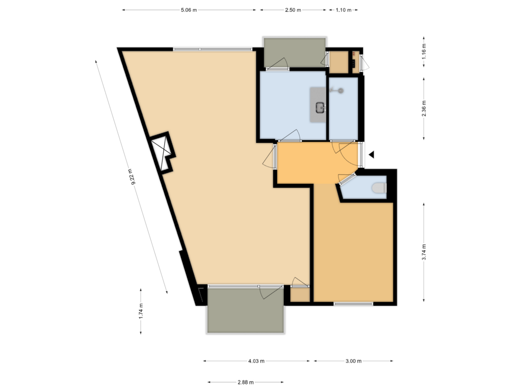 Bekijk plattegrond van Appartement van Dompvloedslaan 144