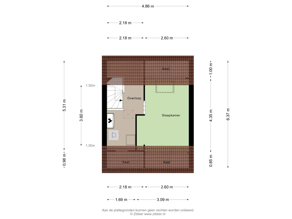 Bekijk plattegrond van Tweede Verdieping van De Klomp 1