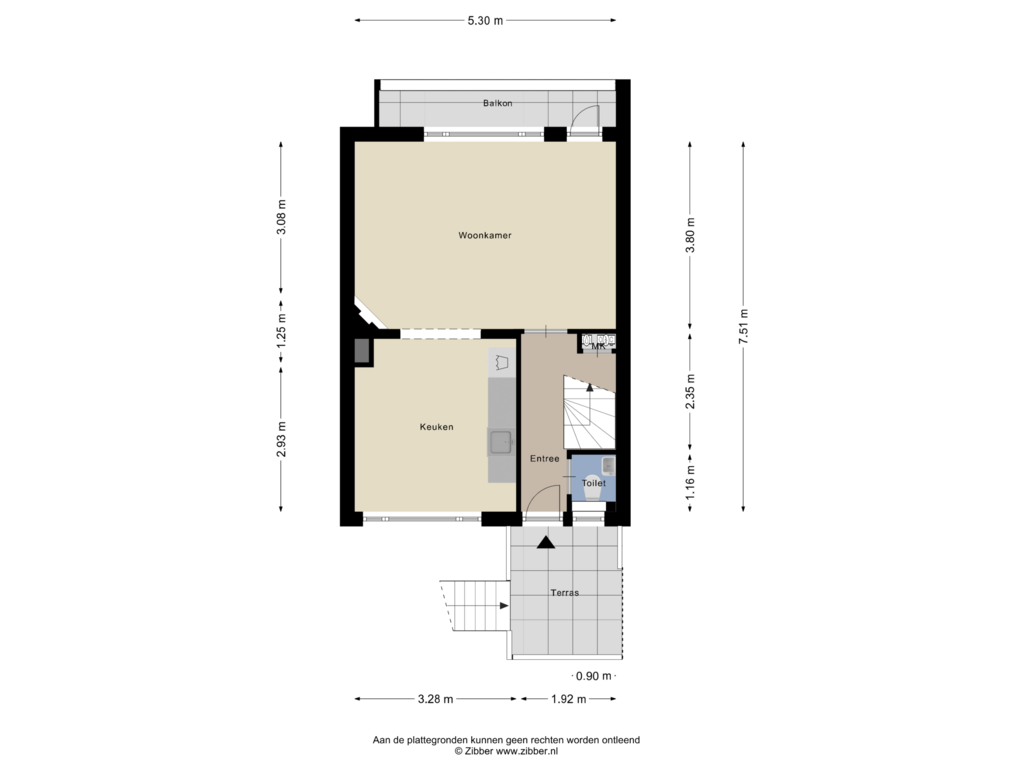 Bekijk plattegrond van Eerste Verdieping van Veerstraat 42-A