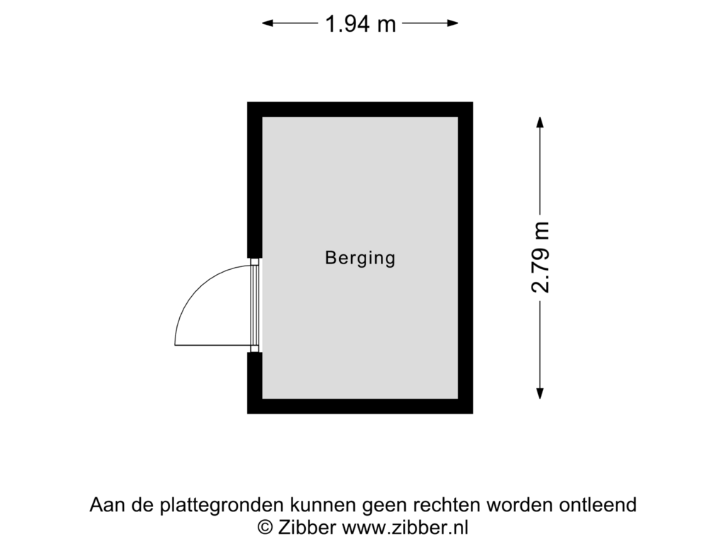 Bekijk plattegrond van Berging van Veerstraat 42-A