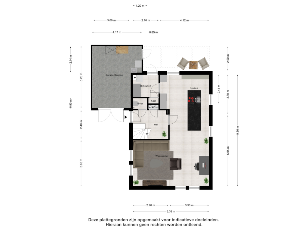 View floorplan of Begane Grond of Hoornstraat 15