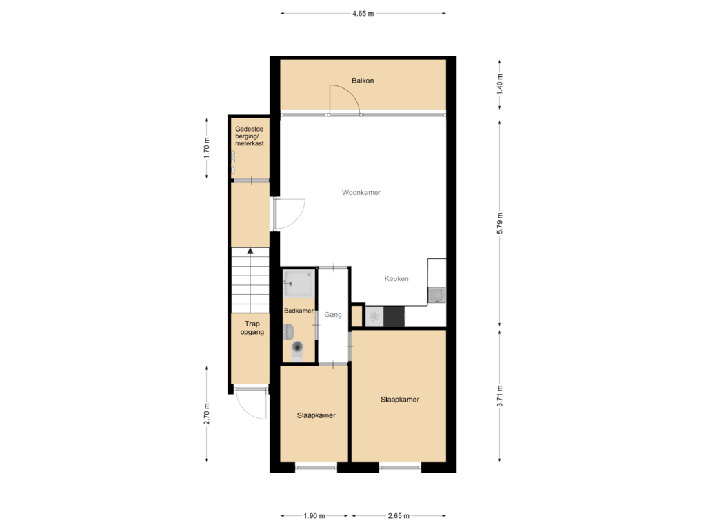 Bekijk plattegrond van First floor van Torenweg 38-0048