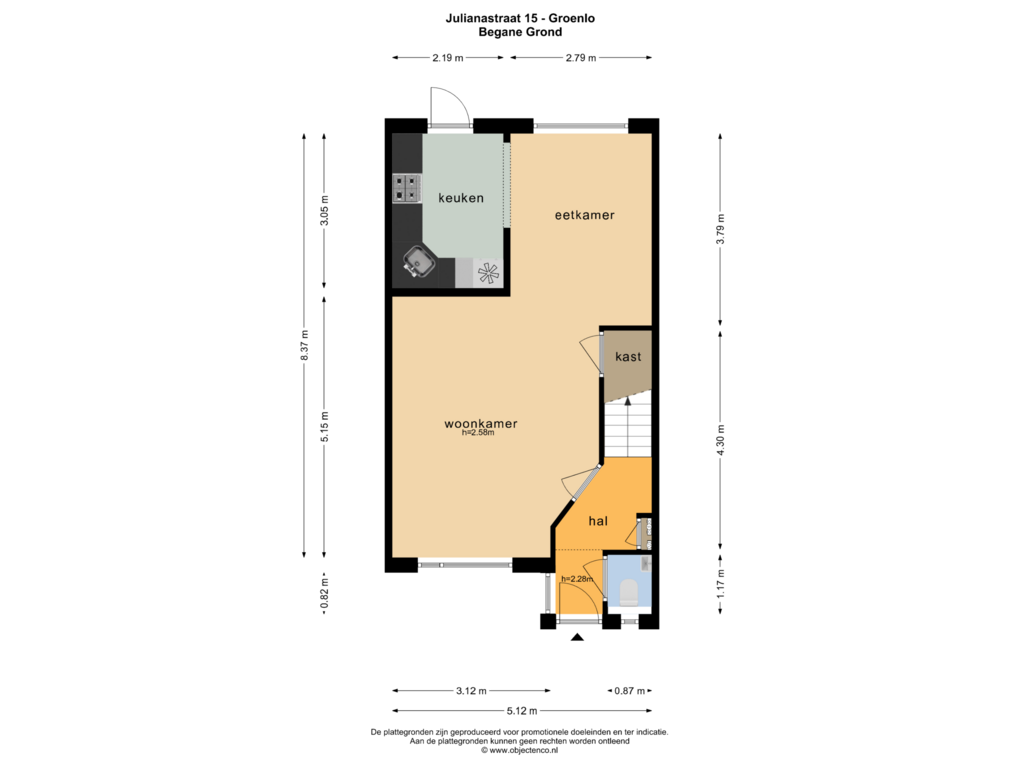 Bekijk plattegrond van BEGANE GROND van Julianastraat 15