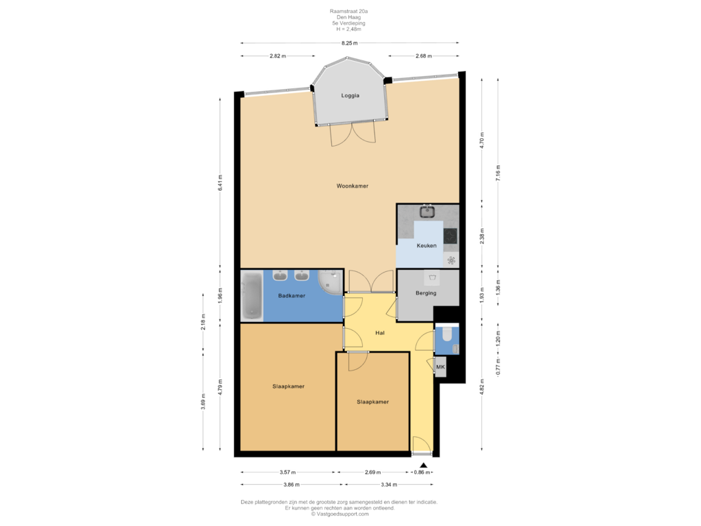 Bekijk plattegrond van 5e Verdieping van Raamstraat 20-A