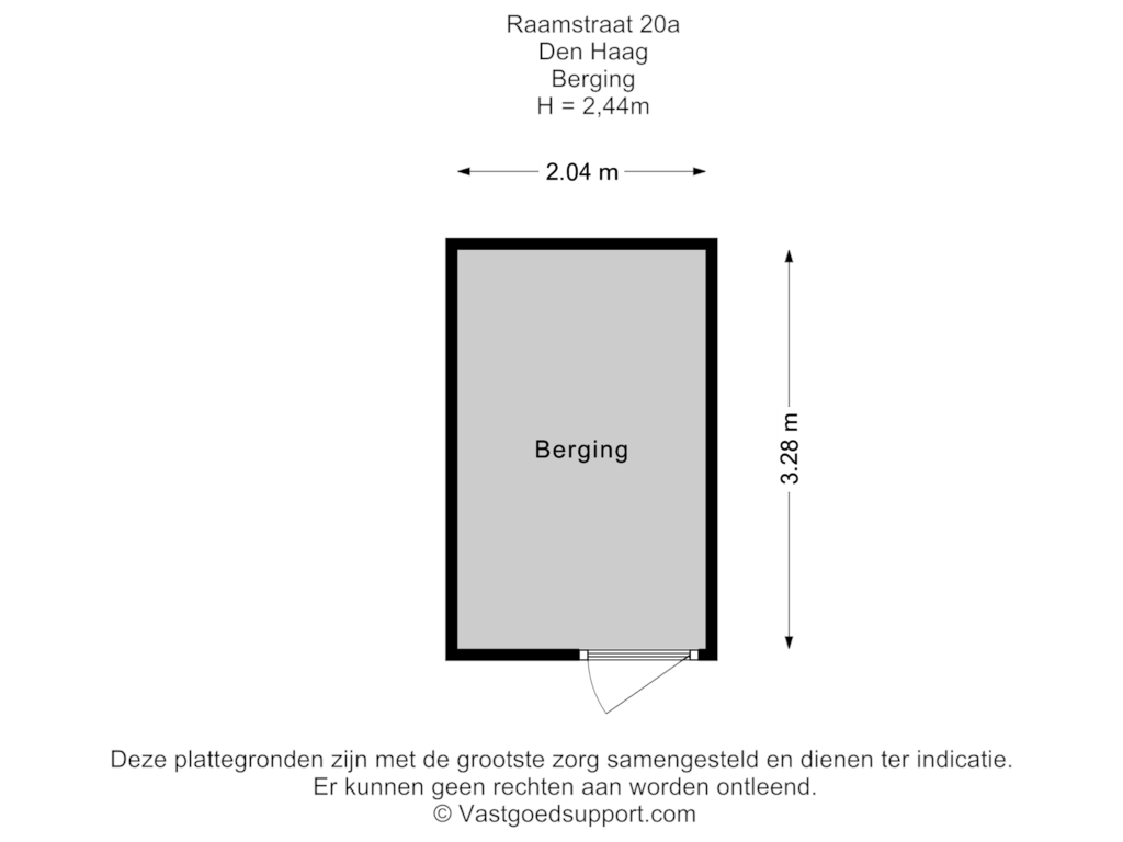 Bekijk plattegrond van Berging van Raamstraat 20-A