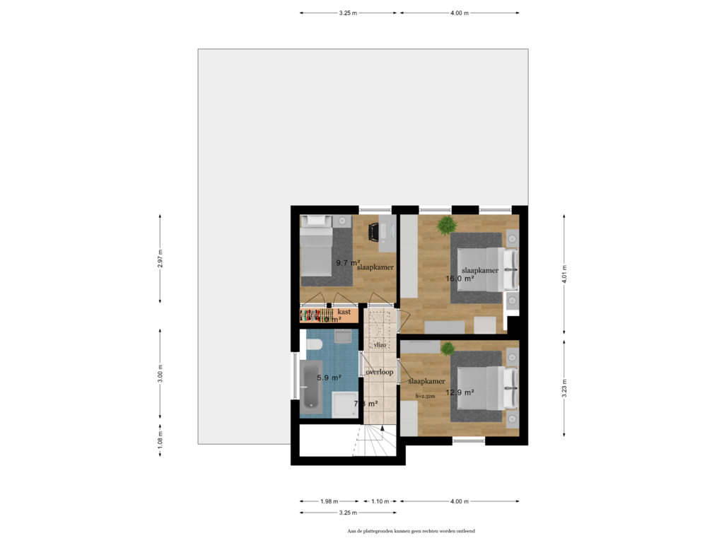 View floorplan of EERSTE VERDIEPING of Gouverneur Houbenstraat 40