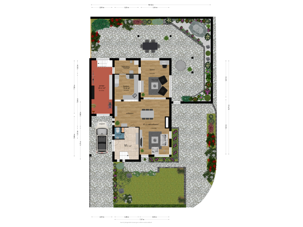 View floorplan of TUIN of Gouverneur Houbenstraat 40