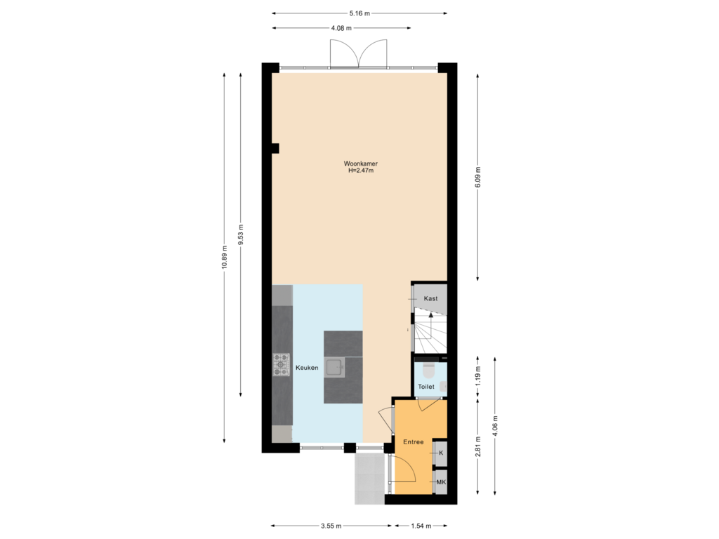 Bekijk plattegrond van Begane Grond van Guyotte van IJsselsteinlaan 22