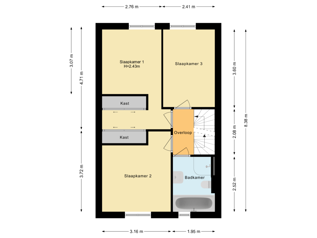 Bekijk plattegrond van Eerste Verdieping van Guyotte van IJsselsteinlaan 22