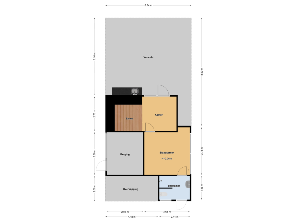 Bekijk plattegrond van Floor 1 van Machinekade 13-C