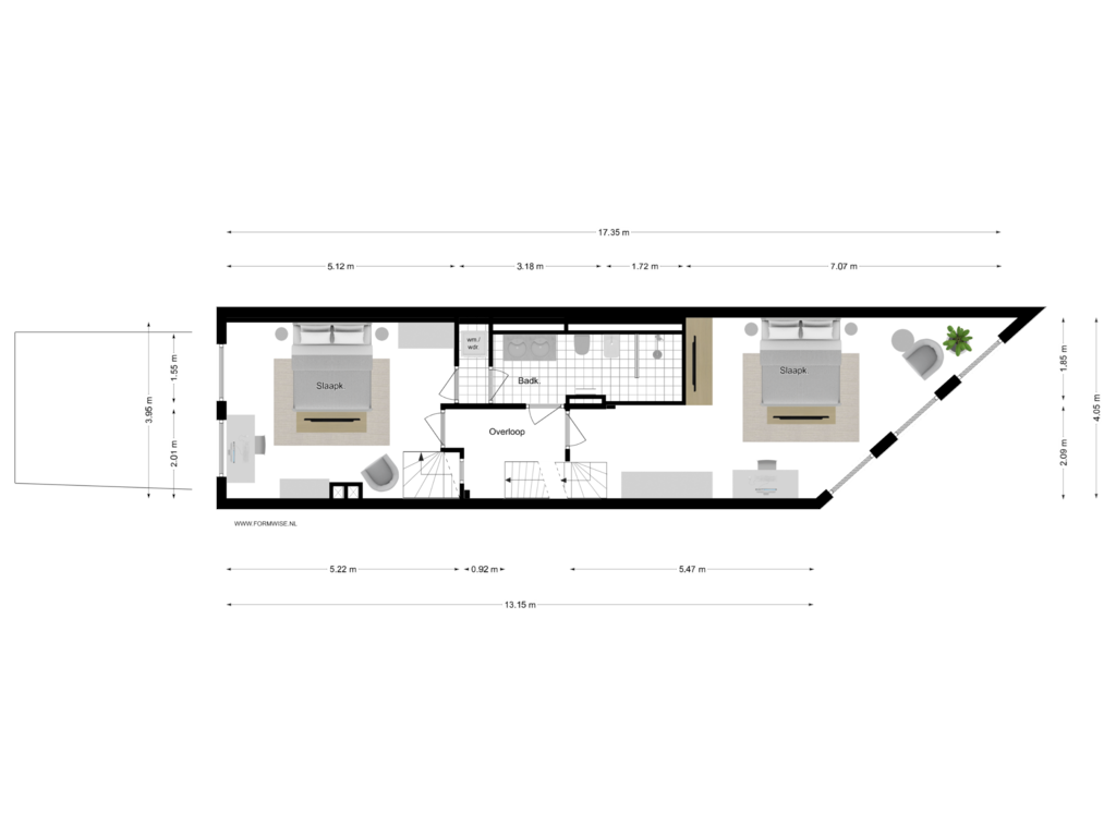 Bekijk plattegrond van 2e VERDIEPING van Prinsengracht 160