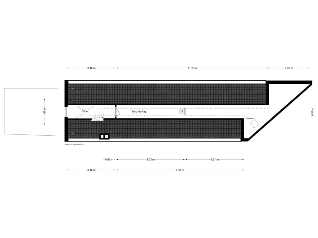 Bekijk plattegrond van VLIERING van Prinsengracht 160