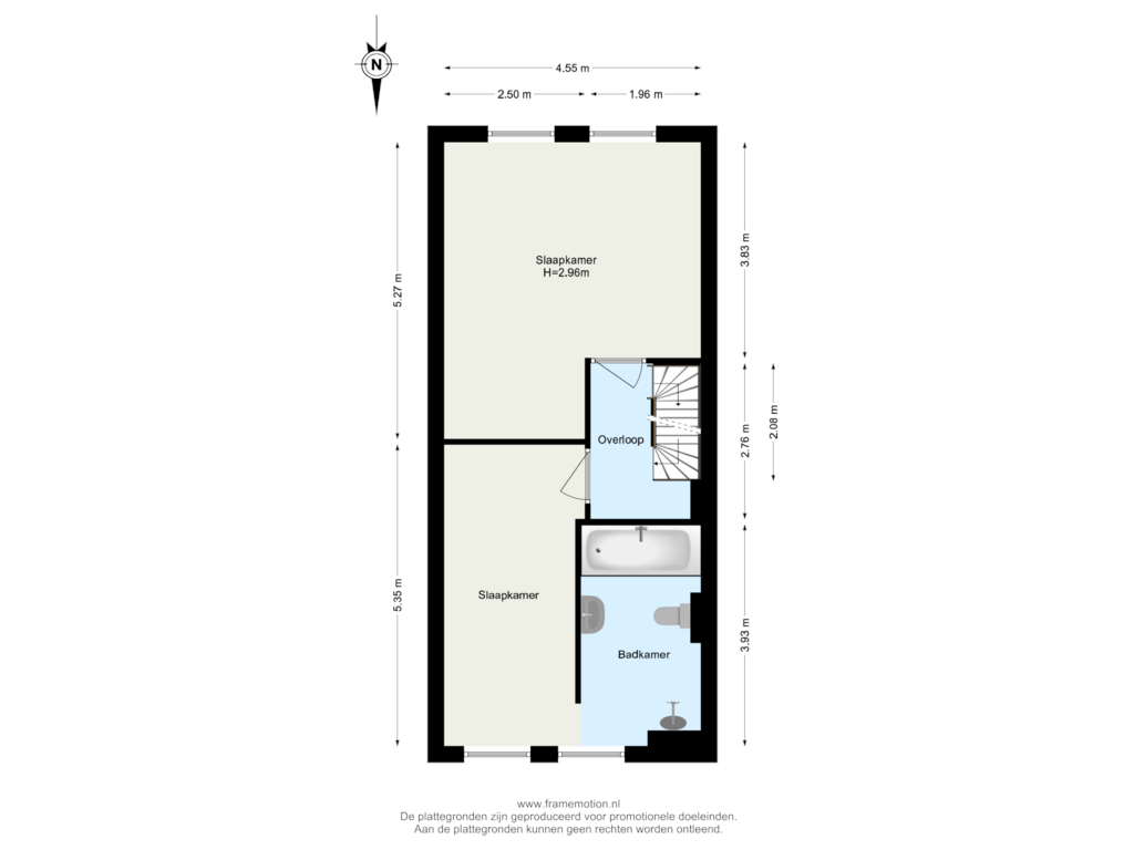 Bekijk plattegrond van Verdieping 1 van Volmarijnstraat 51