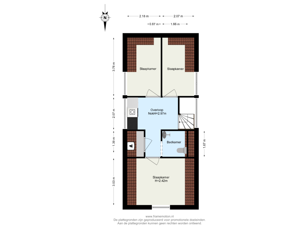 Bekijk plattegrond van Verdieping 2 van Volmarijnstraat 51