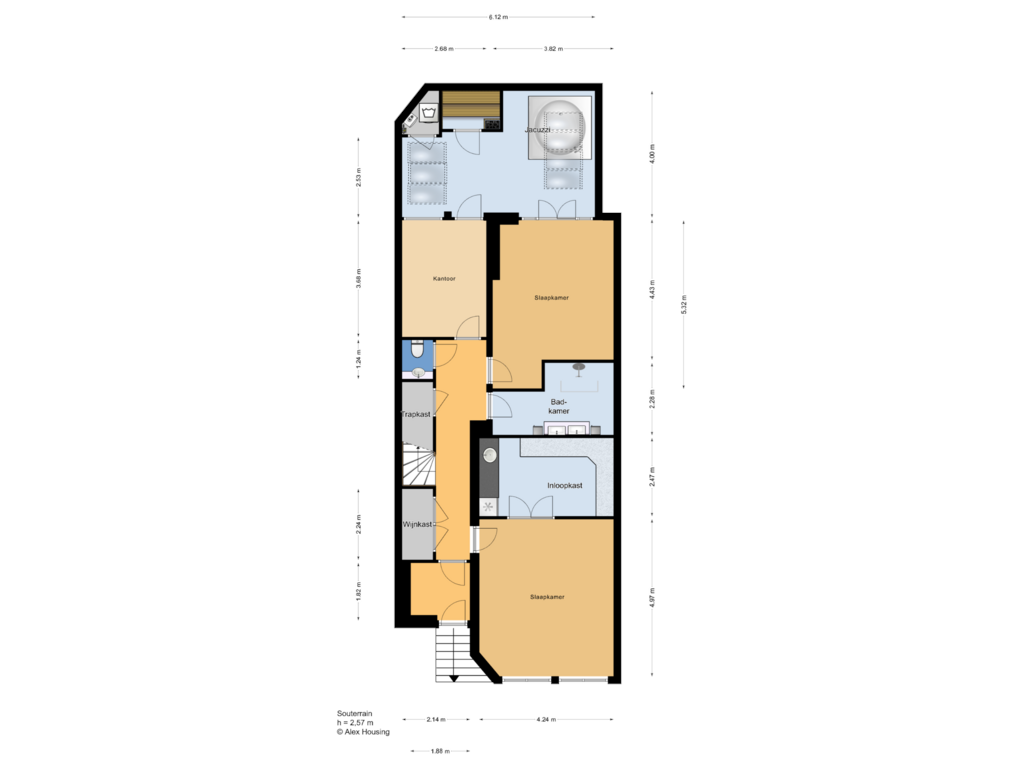 Bekijk plattegrond van Souterrain van Badhuisweg 64-A