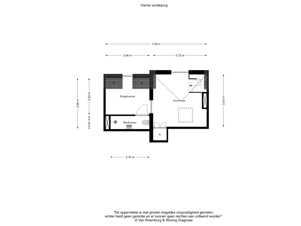 Bekijk plattegrond van Vierde verdieping van Eerste Helmersstraat 202-3