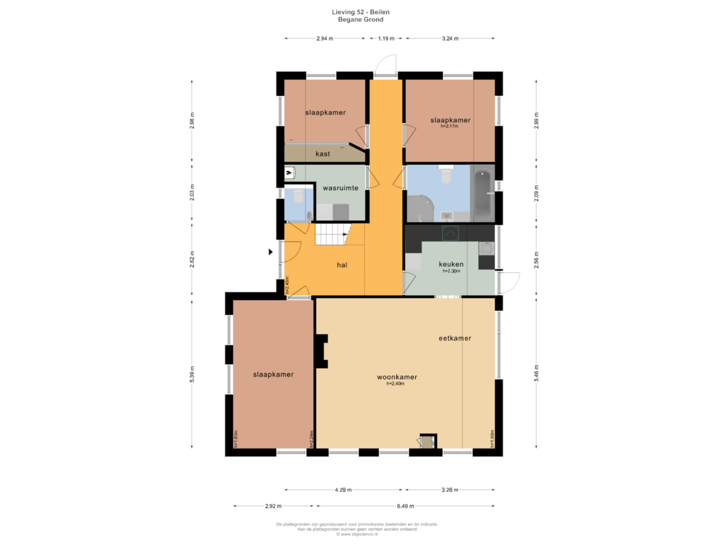 Bekijk plattegrond van Begane Grond van Lieving 52