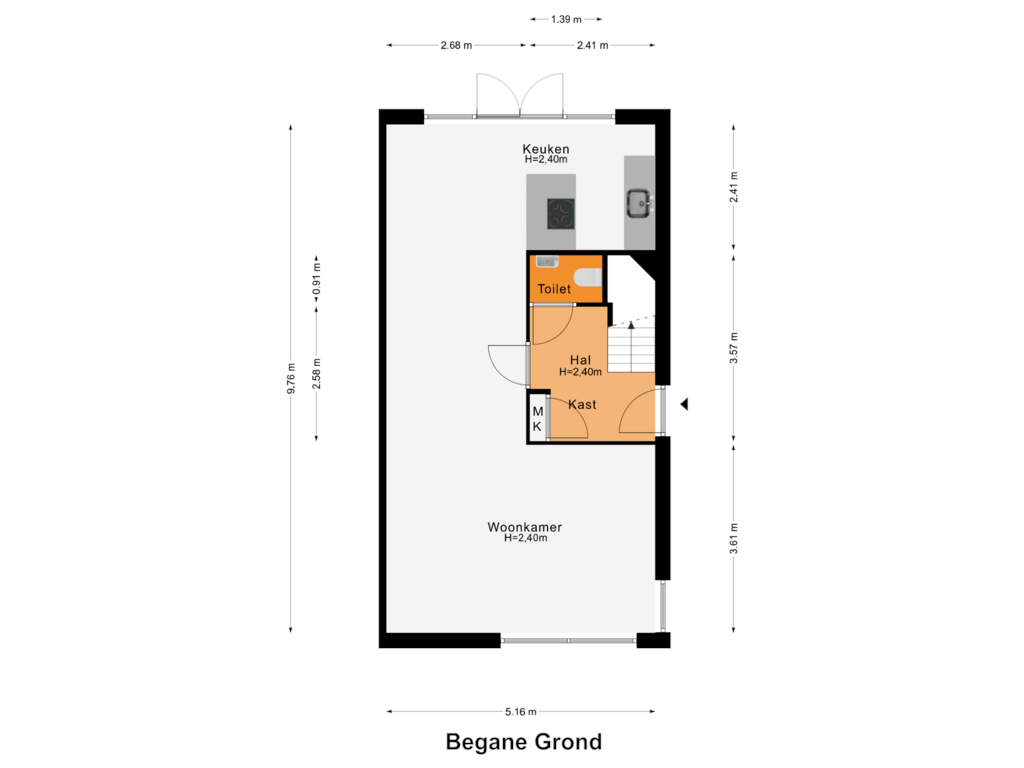 Bekijk plattegrond van Begane Grond van Heufkestraat 18