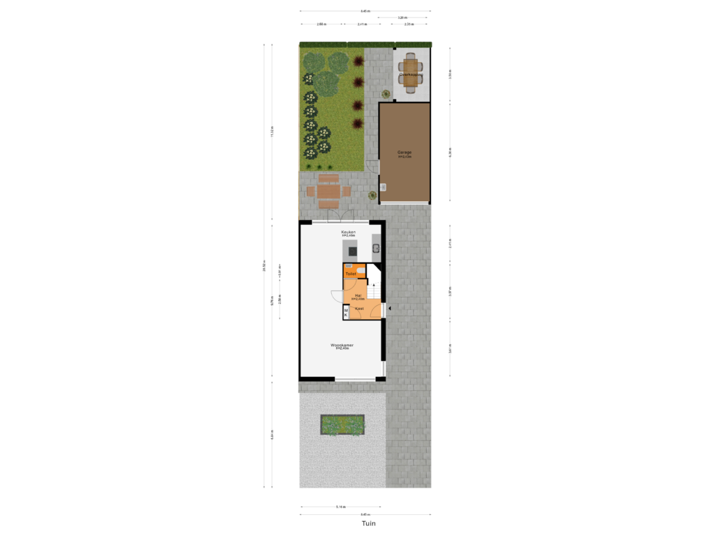 Bekijk plattegrond van Tuin van Heufkestraat 18