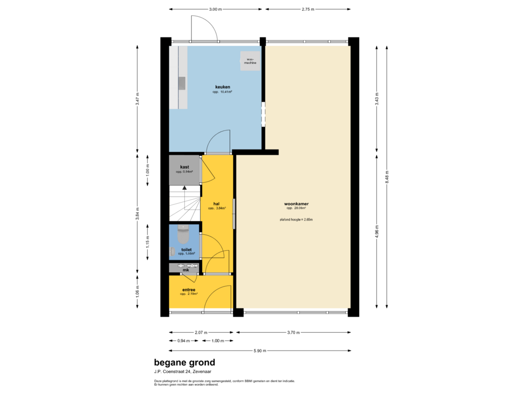 Bekijk plattegrond van begane grond van JP Coenstraat 24