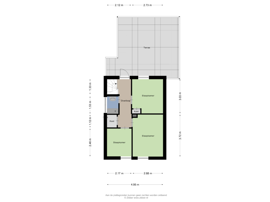 View floorplan of Eerste Verdieping of De Jagerstrjitte 5