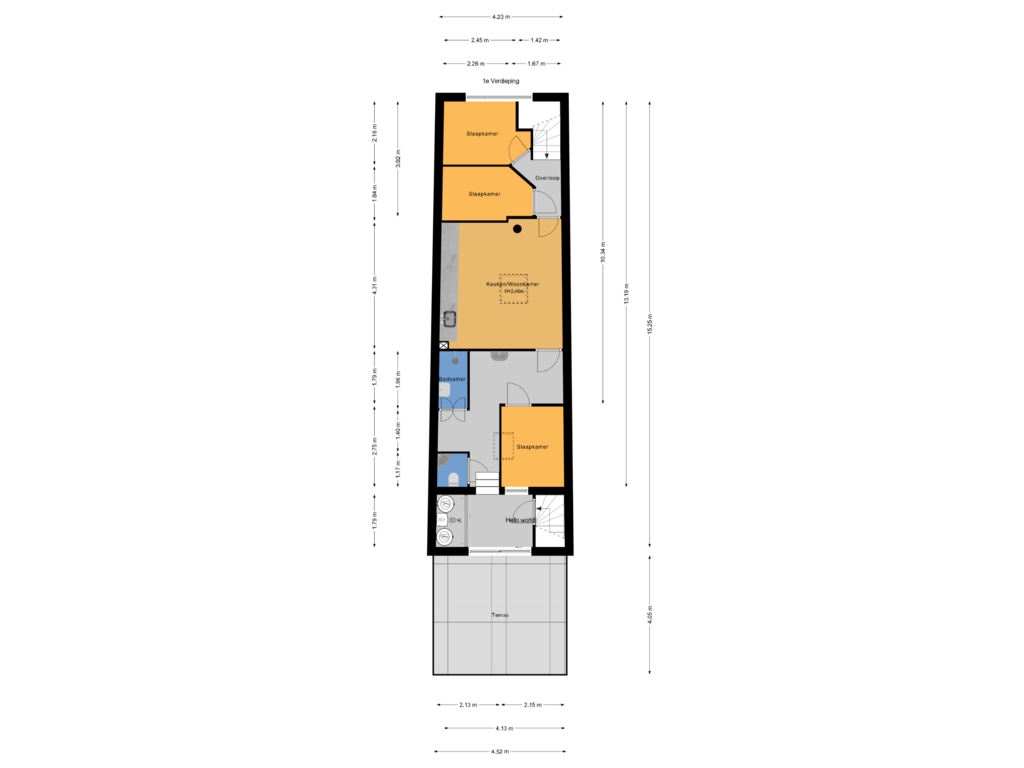 Bekijk plattegrond van 1e Verdieping van Kerkstraat 12-A