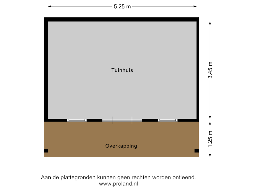 Bekijk plattegrond van Tuinhuis van Verl Hoogeveense Vaart 91