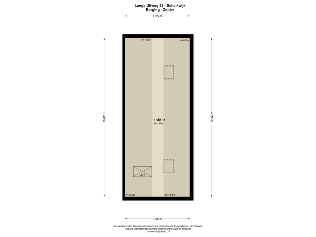 Bekijk plattegrond van BERGING - ZOLDER van Lange Uitweg 23