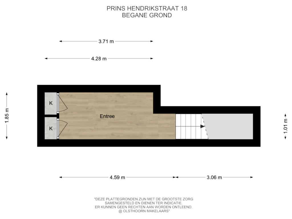 Bekijk plattegrond van Begane Grond van Prins Hendrikstraat 18