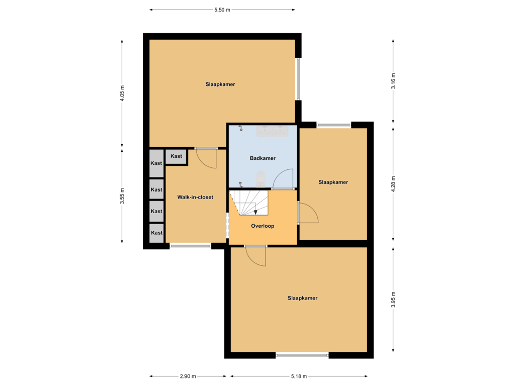 Bekijk plattegrond van Eerste verdieping van Galvanistraat 12