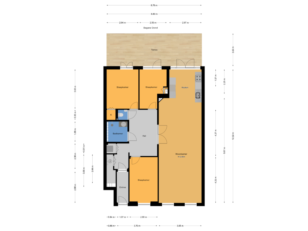 Bekijk plattegrond van Begane Grond van Abeelstraat 24