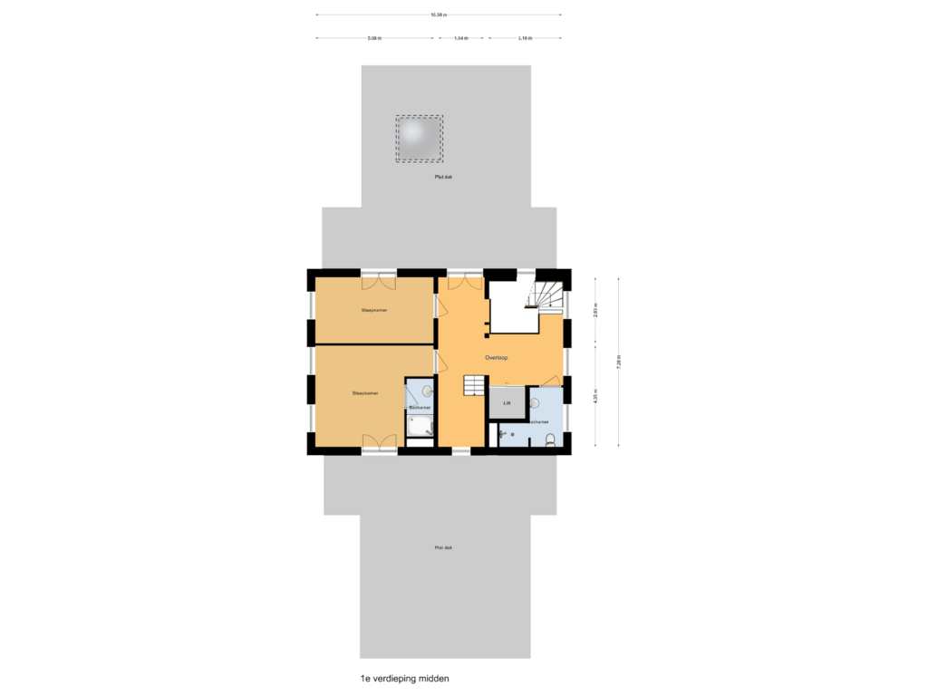 Bekijk plattegrond van 1e midden van Kuiperstraat 2-B