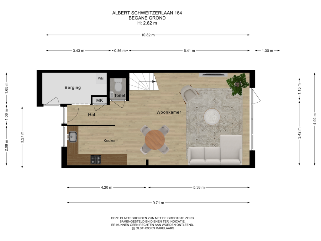 View floorplan of Begane grond of Albert Schweitzerlaan 164